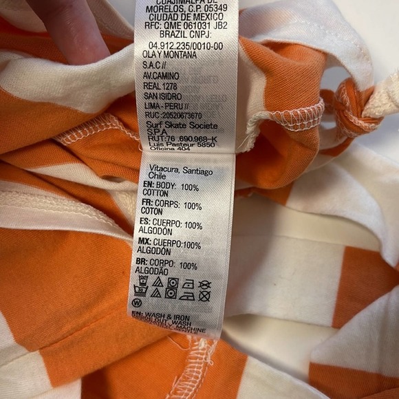 Roxy Disney Orange Striped Tank Size Large - Picture 7 of 7
